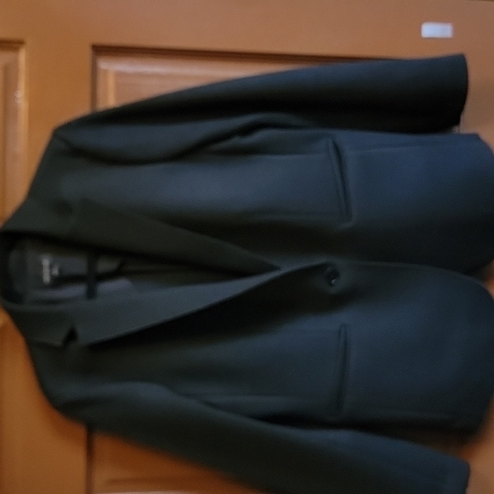 Ann Taylor-Wool blend black blazer, one button front, collared Size M.
